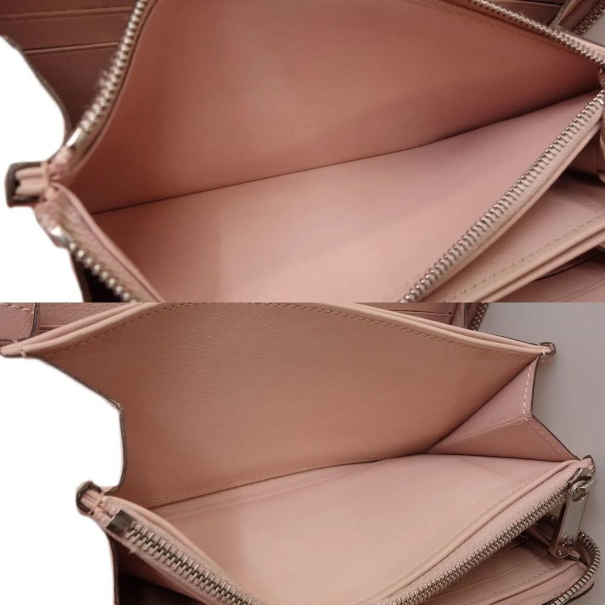 Pre-Owned LOUISize VUITTON Zippy Wallet M61868 Long Monogram Mahina Magnolia (Pink) 083014 (Good)