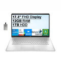 2021 HP 17.3" FHD IPSize 250 Nits Laptop Computer, 11th Gen Intel Core i5-1155G7 Processor, 12GB RAM, 1TB HDD, Backlit Keyboard, Intel Iris Xe Graphics, HD Webcam, HD Audio, Win 11, Sizeilver, 32GB USizeB Card