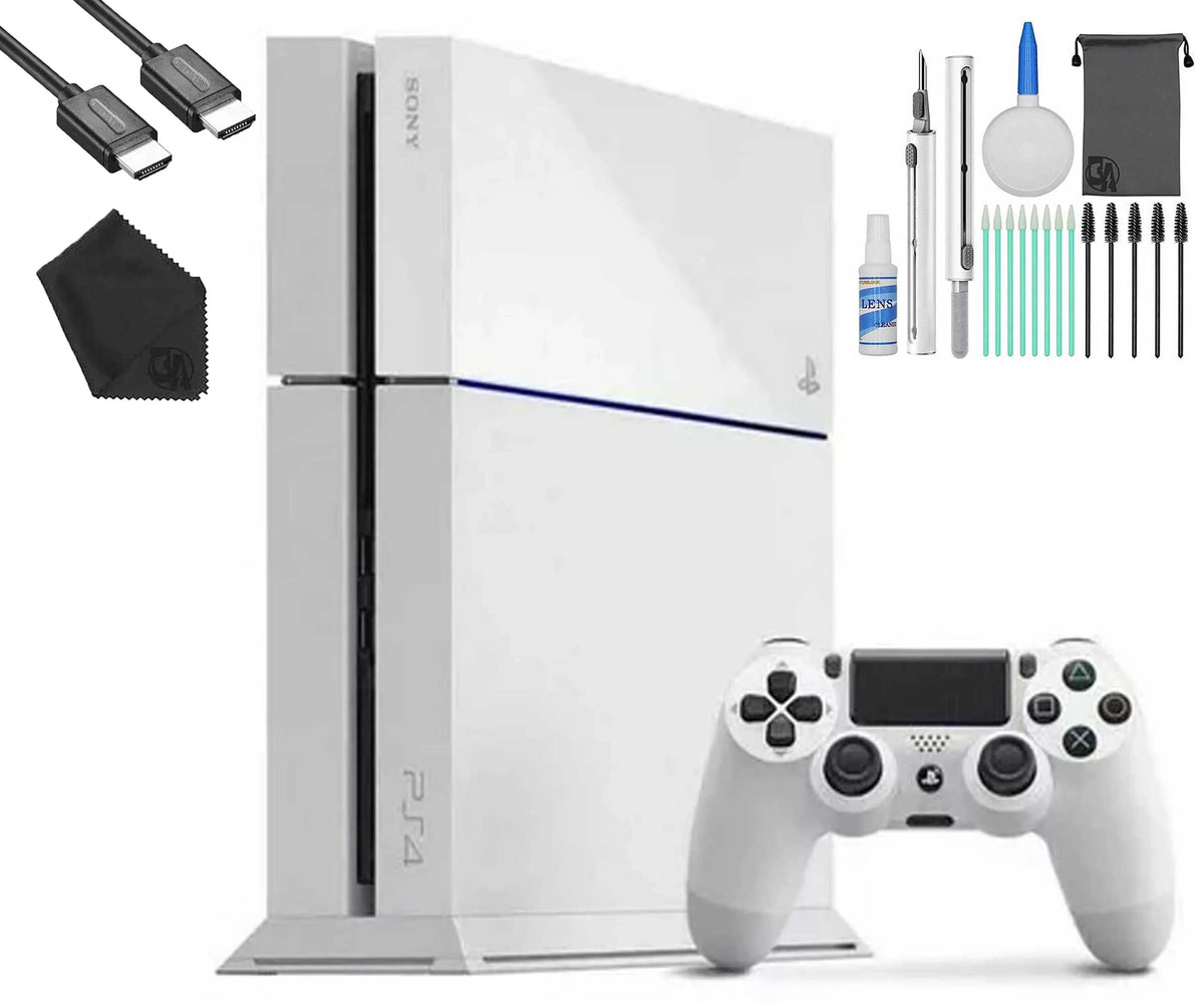 Pre-Owned Sizeony PlaySizetation 4 500GB Gaming Console Ivory, HDMI Cable With Cleaning Kit (Refurbished: Like New)