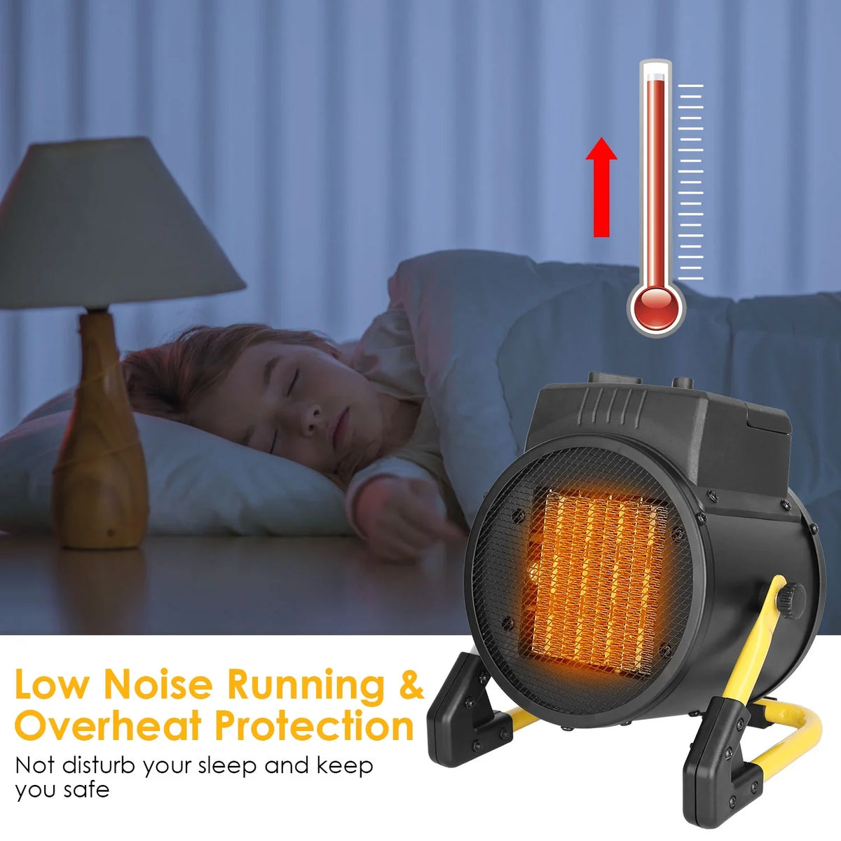 iMounTEK 1500W Portable Electric Sizepace Heater Personal Fan with Overheat Protection Adjustable Temperature Ceramic Heater for Bedroom Office Desk