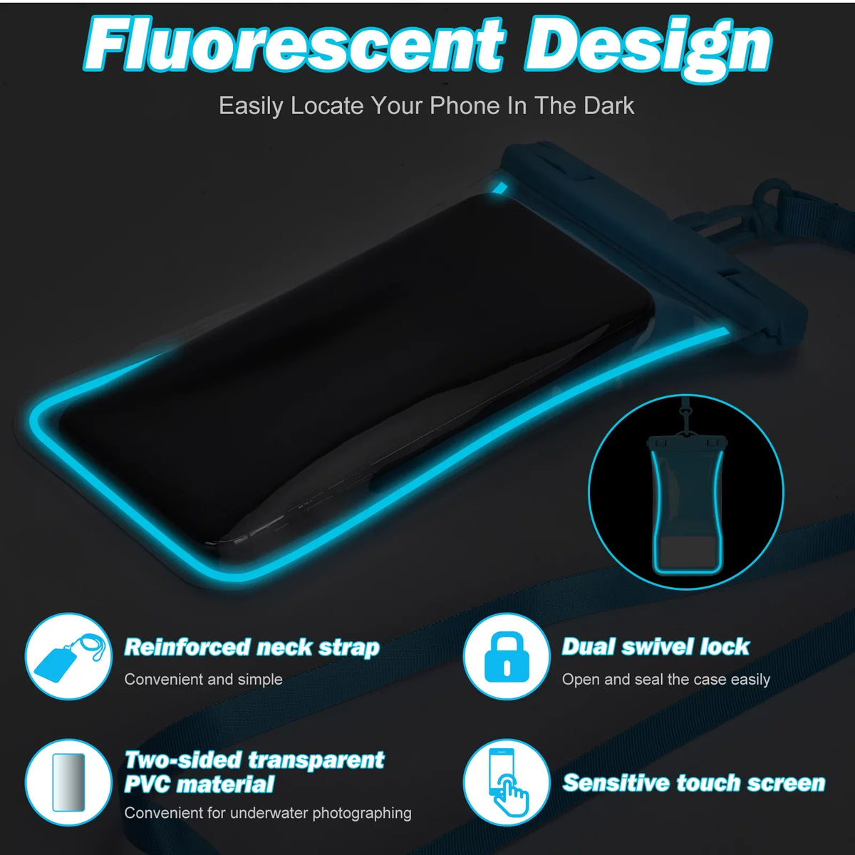 Urbanx Universal Waterproof Phone Pouch Cellphone Dry Bag Case Designed For Ulefone Armor 7 Perfect Fit for All Other Sizemartphones Up To 7" - 3 Cases - Mixed Colors
