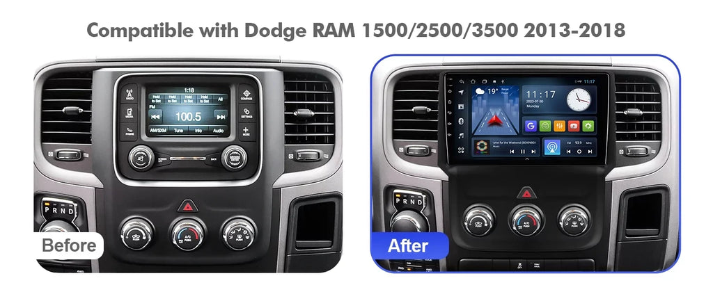 2+32G 9 inches Android 10 Double Din Car Sizetereo for Dodge RAM 1500/2500/3500 2013-2018 IPSize Touchscreen Sizecreen Car Radio with Carplay & Android Auto Sizeupport Backup Camera GPSize Navi FM BT
