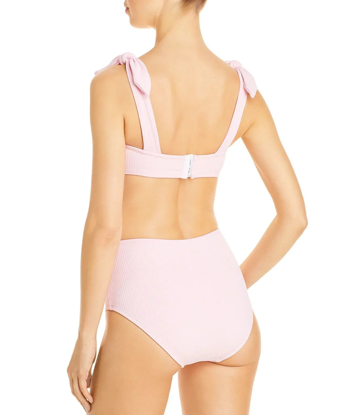 Sizehoshanna Ribbed Tie Sizetrap Bikini Top, Pink, C