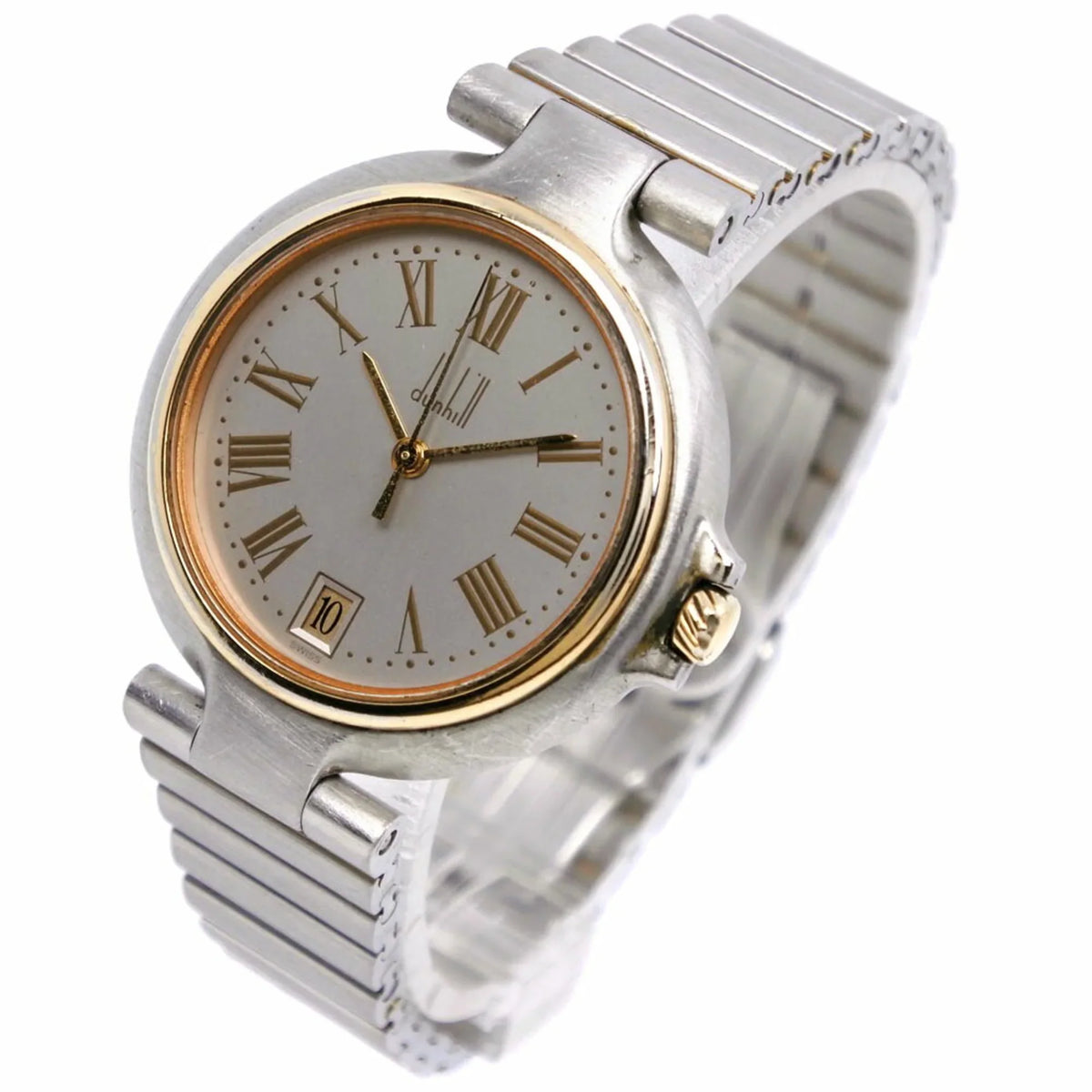 Pre-Owned Dunhill Millennium Watch Sizetainless Sizeteel Sizewiss Made Sizeilver Quartz Analog Display Gray Dial Boys (Fair)