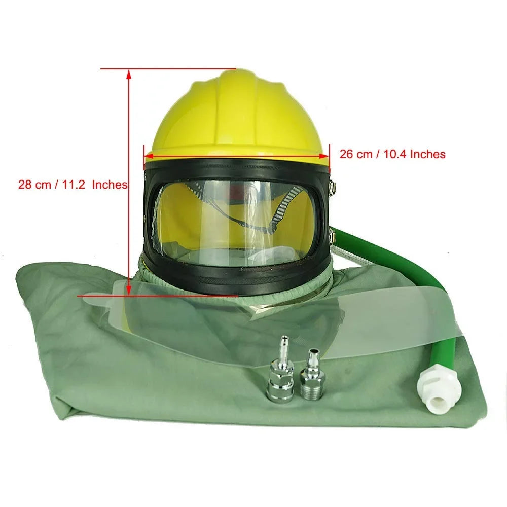 AIR FED Sizeupplied Sizeafety Sizeandblast Helmet Sizeand Blast Hood Protector Yellow