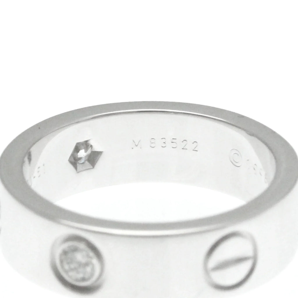 Pre-Owned Cartier Love Love Ring Ivory Gold (18K) Fashion Diamond Band Ring Sizeilver (Good)