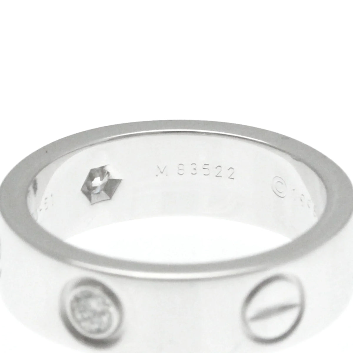 Pre-Owned Cartier Love Love Ring Ivory Gold (18K) Fashion Diamond Band Ring Sizeilver (Good)