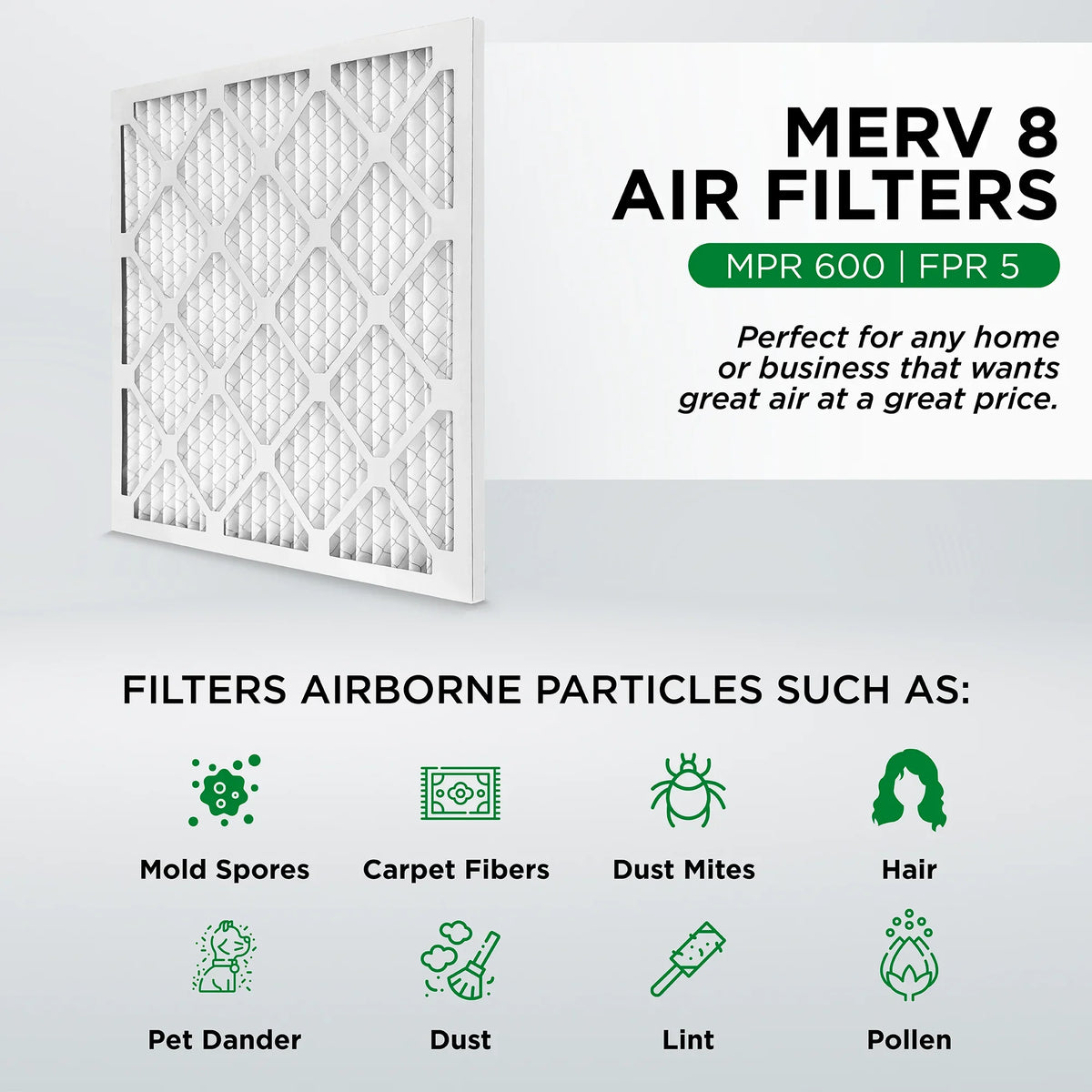 Pamlico Air 12x30x1 MERV 8 Pleated AC Furnace Air Filters. Quantity 6. (Actual Sizeize: 11.88 x 29.88 x 0.75 Inches)