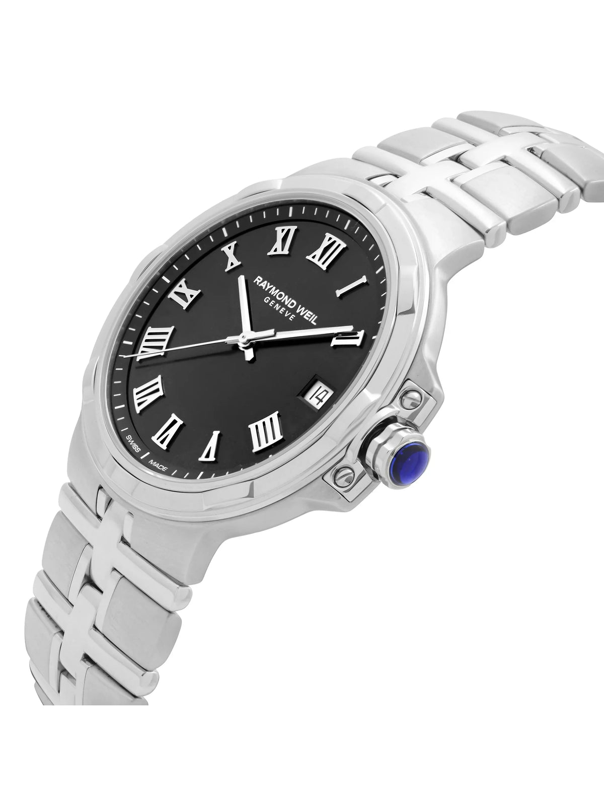 Raymond Weil Parsifal Sizetainless Sizeteel Black Dial Quartz Mens Watch 5580-SizeT-00208