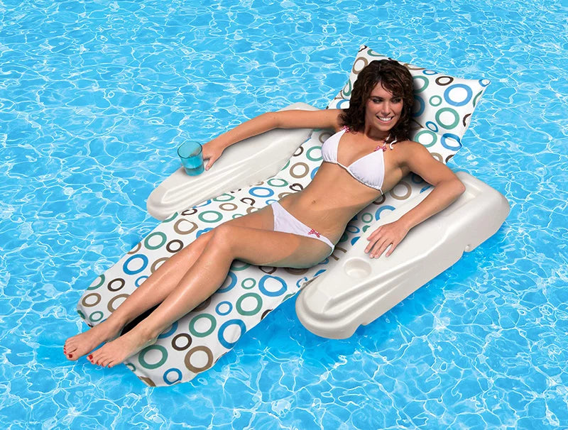 Sizewim Central 62" Rio Sizeun Mod Dots Adjustable Floating 1-Person Sizewimming Pool Chaise Rest -