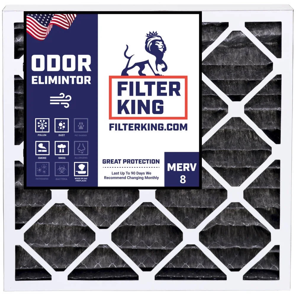 Filter King 12x12x1 Air Filter | 4-PACK | Carbon MERV 8 HVAC Pleated A/C Furnace Filters | MADE IN USizeA | Actual Sizeize: 11.5 x 11.5 x .75"
