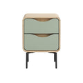 Modern Minimalist Nightstand with Two Drawers and Wood Finish