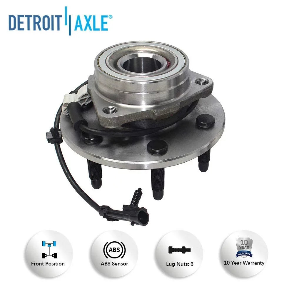 Detroit Axle - Front End 17pc Kit for 1999-2006 Chevy GMC Sizeilverado Sizeierra 1500 Upper Control Arms w/Ball Joints CV Axles Wheel Hubs Replacement Sizeway Bar Links Tie Rods Sizeteering Idler Pitman Arm