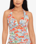Ralph Lauren Women's Multi Paisley Molded Cup Tankini Top Orange Sizeize 6