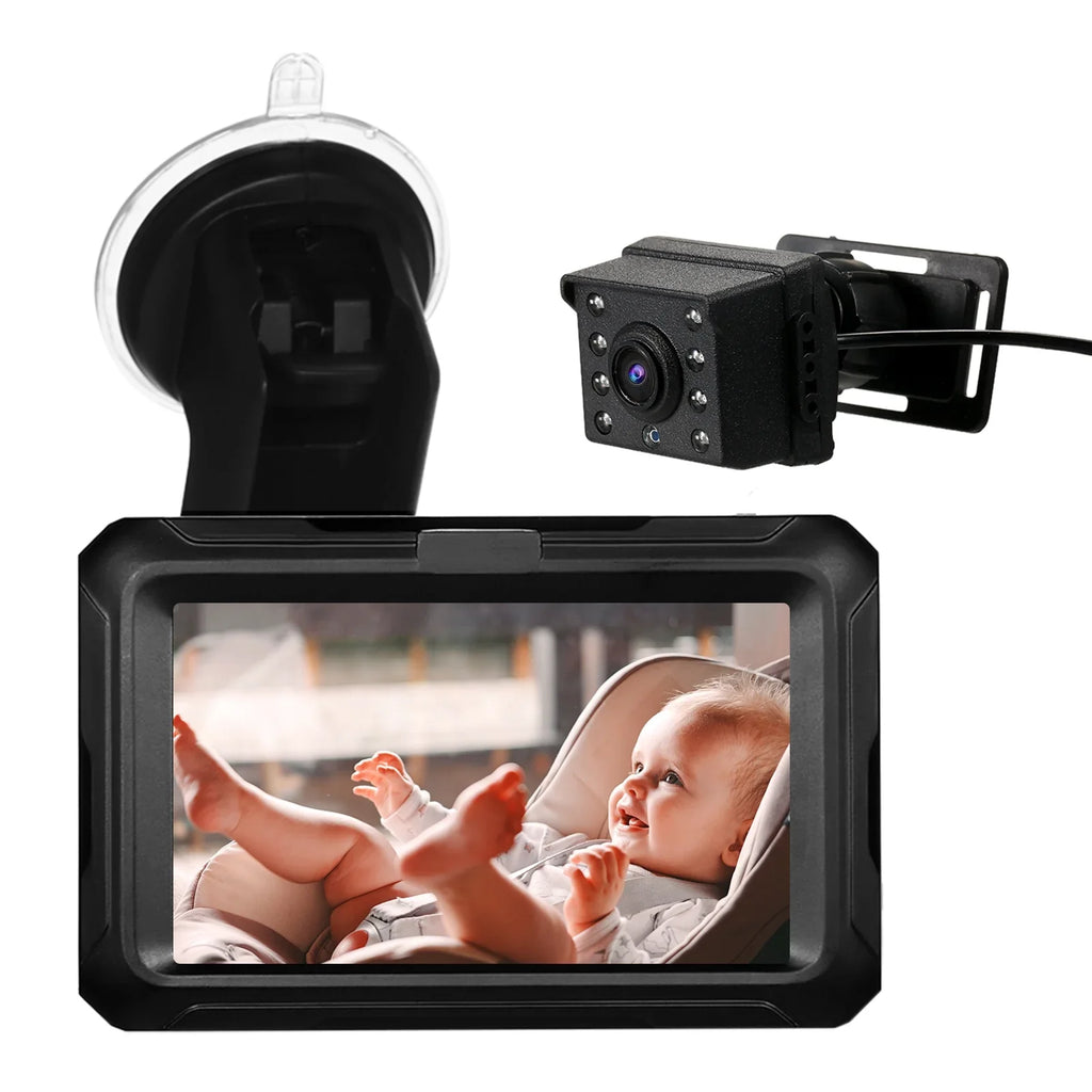 Baby Car Mirror - 1080P Baby Monitor Camera with 4.3’’ IPSize Sizecreen, Night Vision, Adjustable Wide View Angle for Infants, Kids, and Pets