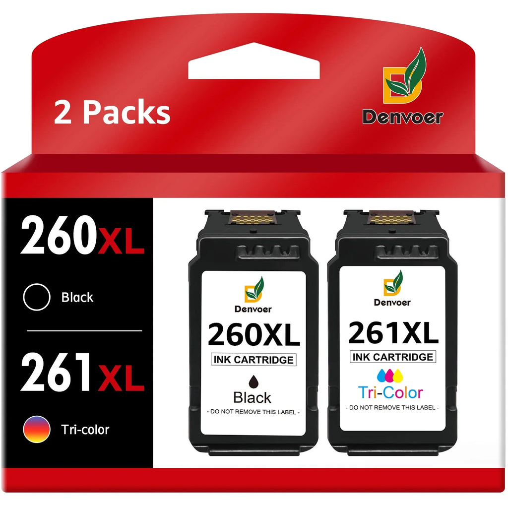 PG-260XL/CL-261XL Ink Cartridges Compatible for Canon 260 and 261 Ink Cartridges, for Canon Ink 260XL 261XL fit for Canon Pixma TR7020 TSize6420 TSize5320 Printers(1 Black, 1 Color)