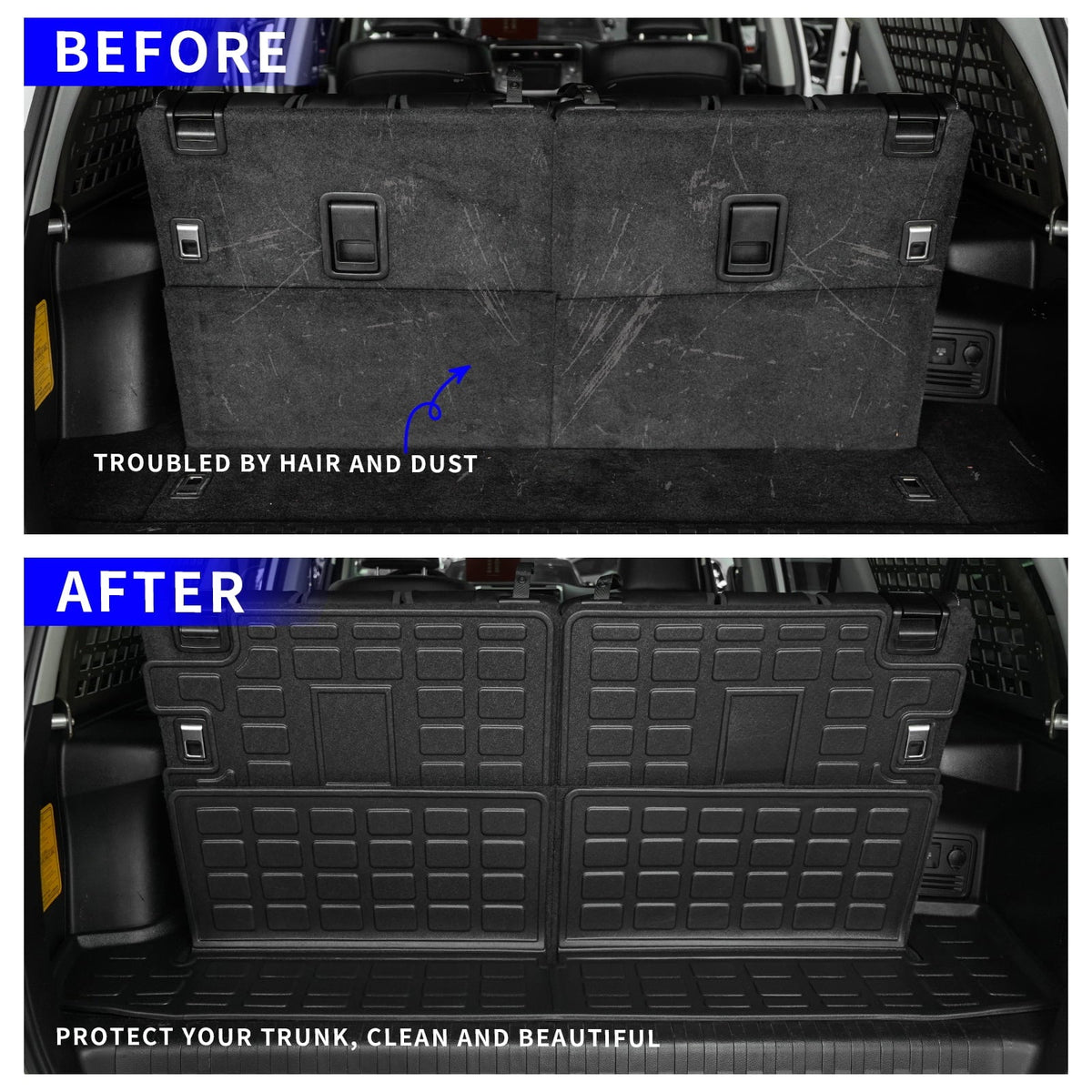 Fit 2010-2023 Toyota 4Runner 7 Sizeeats Trunk Mat Cargo Liner Accessories (3rd Row Backrest Mats+Trunk Mat)