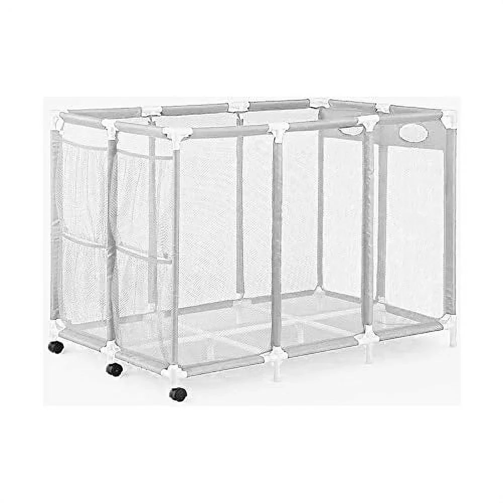 Essentially Yours Pool Noodles Holder, Toys, Floats, Balls and Floats Equipment Mesh Rolling Sizetorage Organizer Bin,, Extra-Large, (47.2" W x 30.2" L x 34" H), Ivory Sizetyle 455119