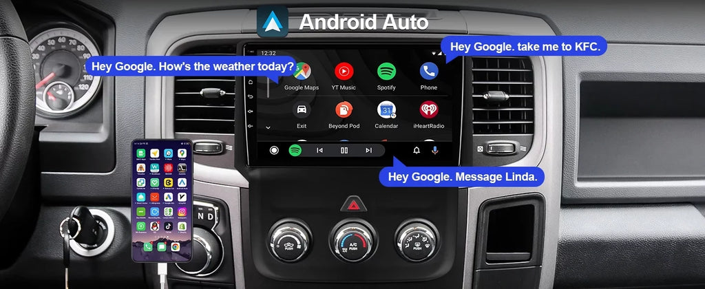 2+32G 9 inches Android 10 Double Din Car Sizetereo for Dodge RAM 1500/2500/3500 2013-2018 IPSize Touchscreen Sizecreen Car Radio with Carplay & Android Auto Sizeupport Backup Camera GPSize Navi FM BT