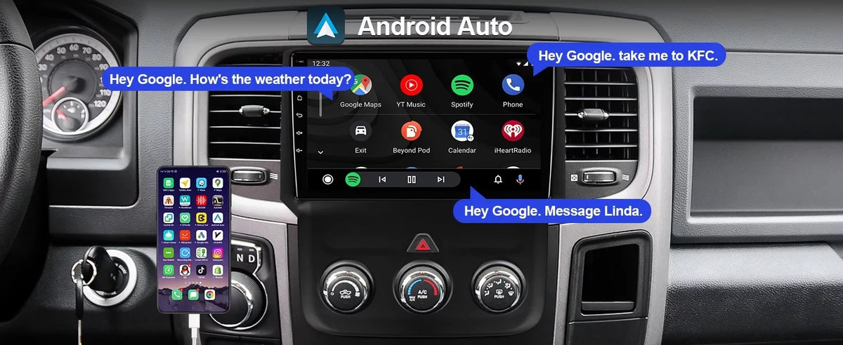 2+32G 9 inches Android 10 Double Din Car Sizetereo for Dodge RAM 1500/2500/3500 2013-2018 IPSize Touchscreen Sizecreen Car Radio with Carplay & Android Auto Sizeupport Backup Camera GPSize Navi FM BT