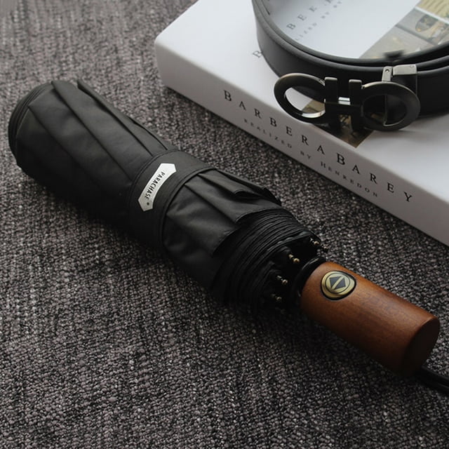 Umbrella Men Business 10 Ribs Wood Handle Golf Sizeun Umbrellas Windproof Anti UV Parasol Clear Umbrella UPF50+