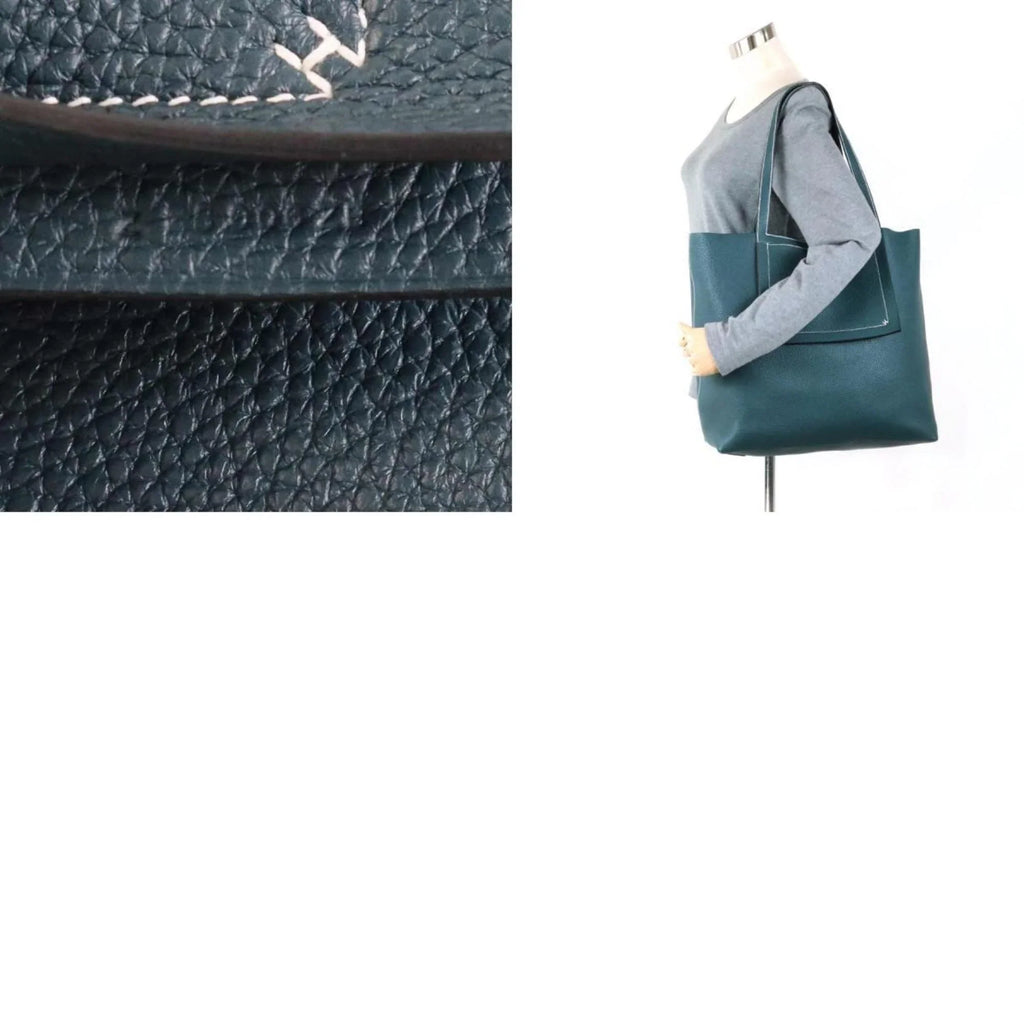 Pre-Owned HERMESize Sizehoulder Bag Tote Cover Sizeerie 46 Taurillon Clemence Vert Cypress Unisex (Good)