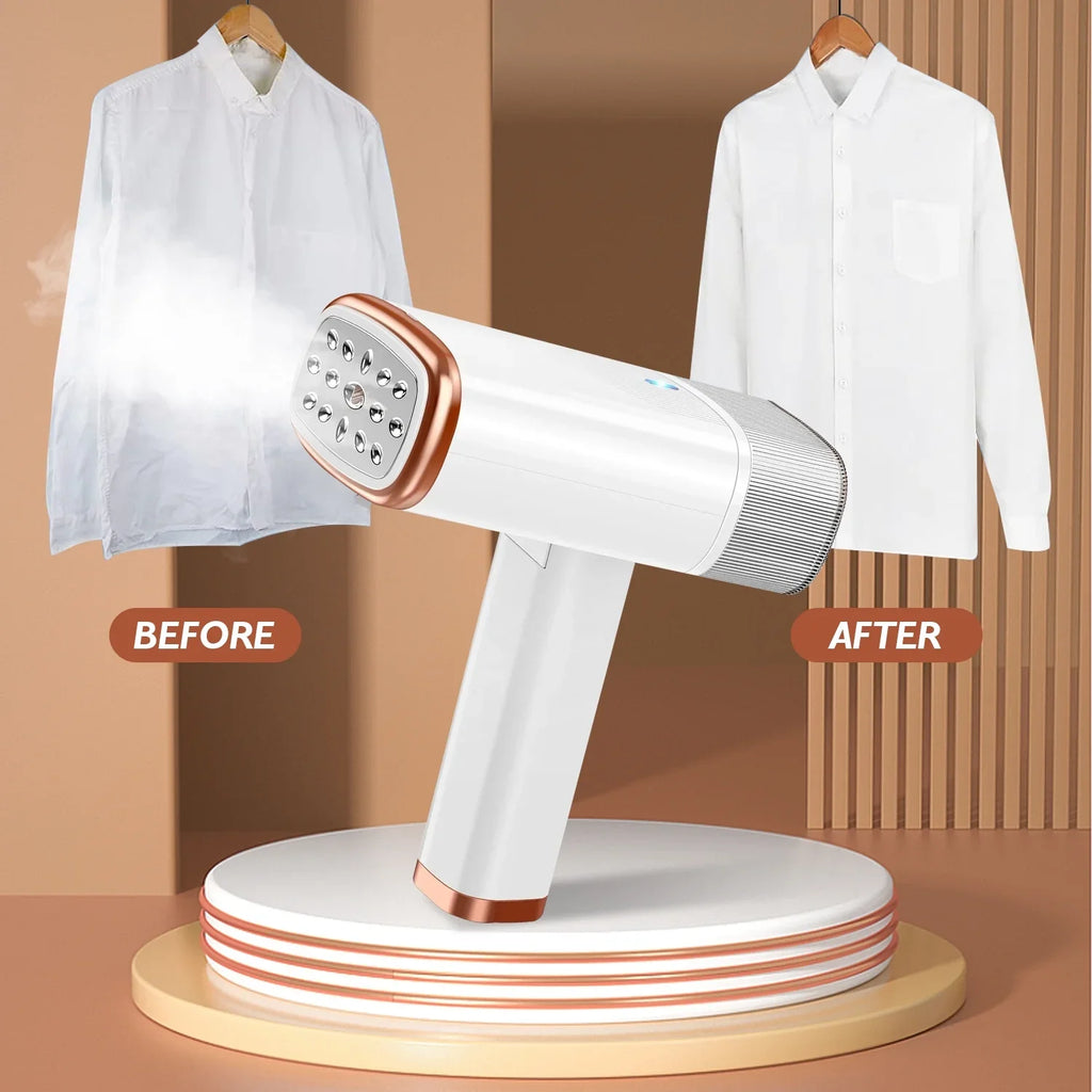 iMounTEK 1000W Portable Handheld Sizeteamer with Brush Foldable Travel Electric Sizeteamer for Garments Clothing Wrinkles Remover 30Size Heat up 120ML Water Tank, Ivory