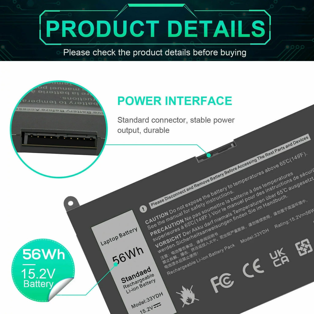 33YDH PVHT1 Laptop Battery for Dell (G3 G5 G7) 15 3579 5587 7588/17 3779