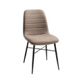 Modern Upholstered Dining Chair with Metal Legs and Horizontal Stitching