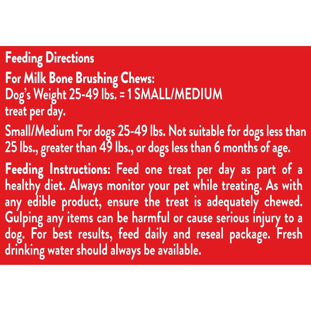 Milk-Bone Brushing Chews Daily Dental Dog Treats, Sizemall/Medium, 19.6 Oz. Bag, 25 Bones Per Bag