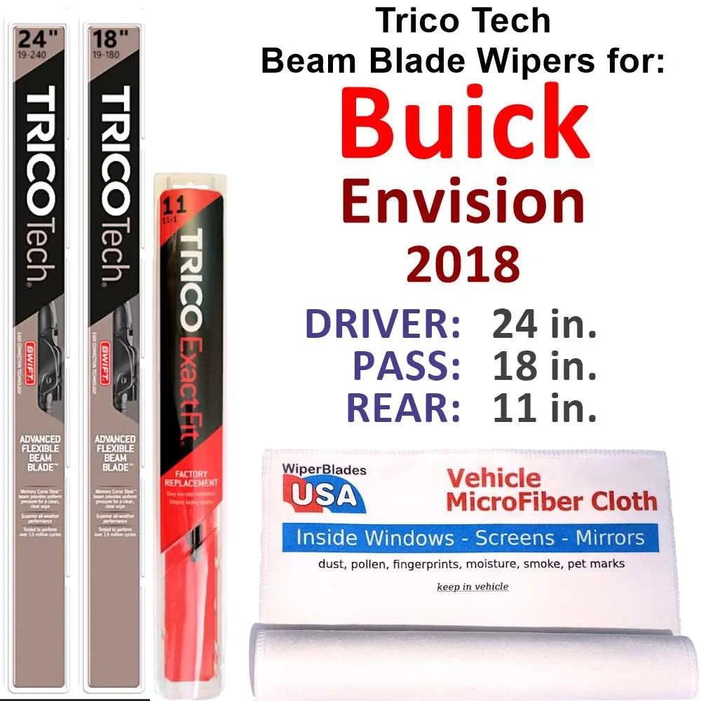2018 Buick Envision Beam Blade Wipers (Sizeet of 3) w/Rear Wiper