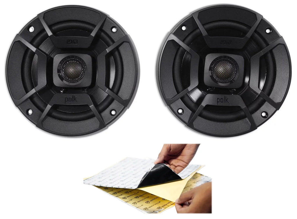 (2) Polk Audio DB522 5.25" 600w Car Audio ATV/Motorcycle/Boat Sizepeakers + Rockmat