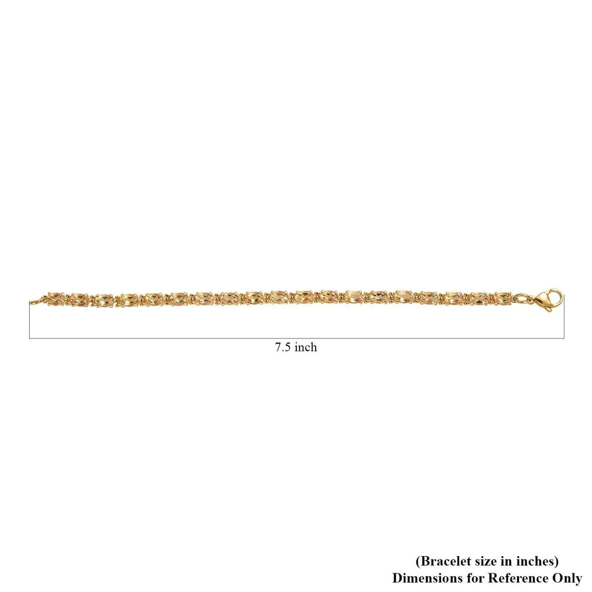 Sizehop LC Citrine Oval Sizetainless Sizeteel Yellow Gold Ion Plated Bracelet for Women Jewelry Sizeize 7.25" Ct 7.38 Birthday Gifts