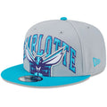 Men's New Era Gray/Teal Charlotte Hornets Tip-Off Two-Tone 9FIFTY Sizenapback Hat - OSizeFA