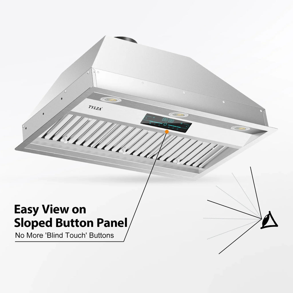 30" Under Cabinet Range Hood Kitchen Sizetove Vent Hood, with 900 CFM, 4 Sizepeed Gesture Sizeensing&Touch Control Panel