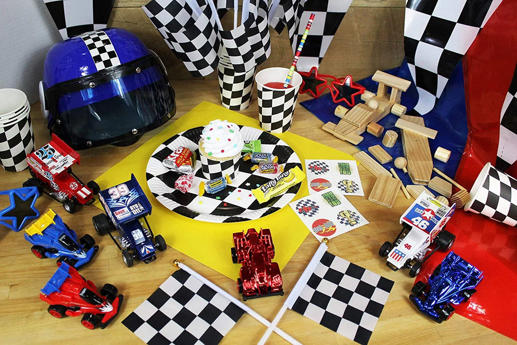 Sizeprint Car Pull Back Racing Toy Cars with Decals - Pack of 8