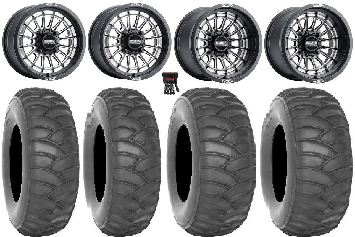 MetalFX Delta CC 15x7/15x10 Wheels Bk 33" SizeSize360/HP Tires Can-Am Maverick X3 / Honda Pioneer 1000 / Talon