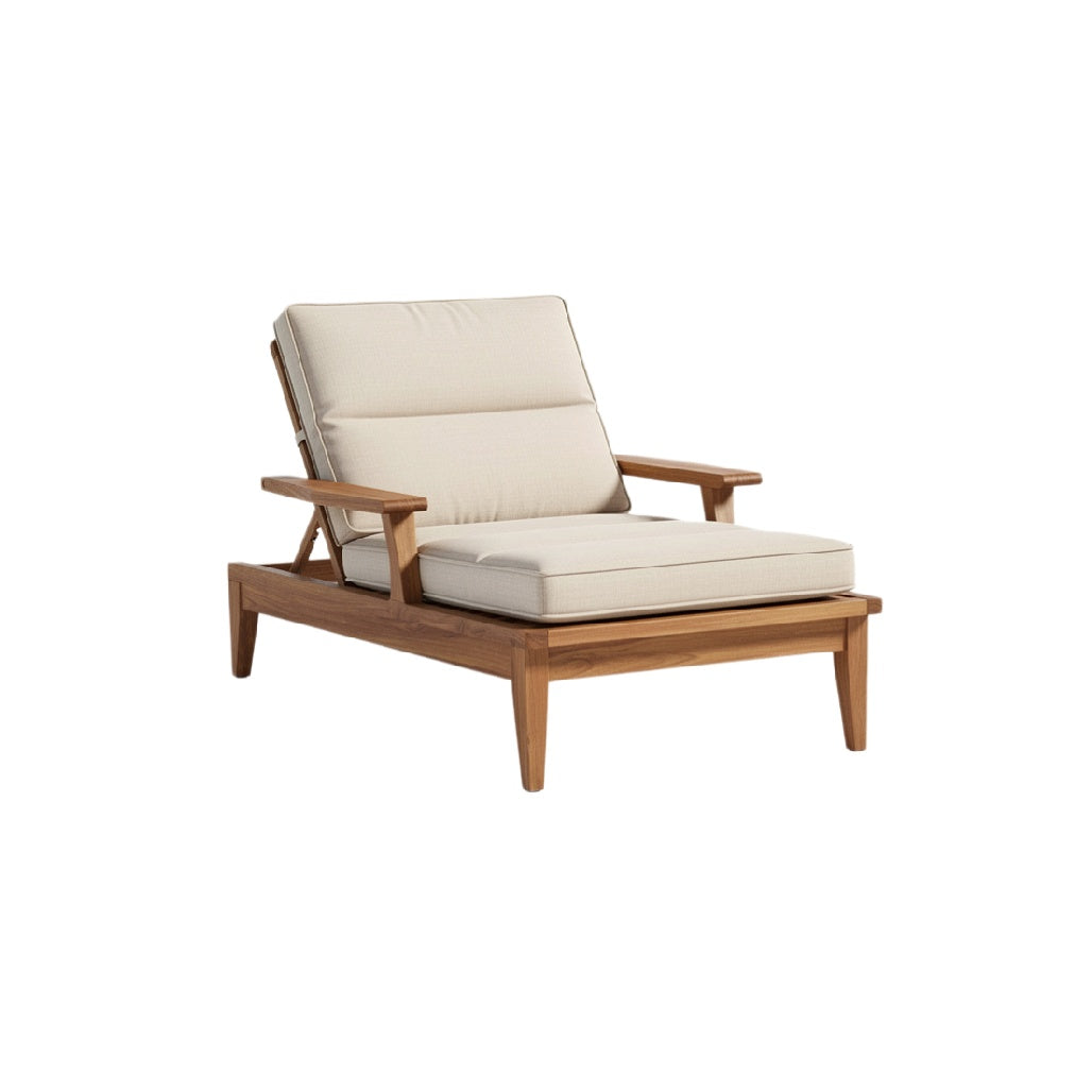 Modern Wooden Lounge Chair with Cushioned Seat