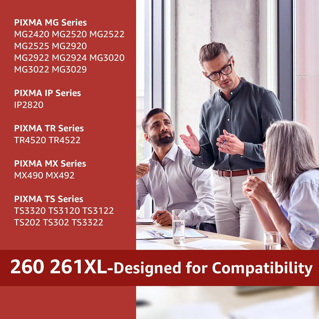 PG-260XL/CL-261XL Ink Cartridges Compatible for Canon 260 and 261 Ink Cartridges, for Canon Ink 260XL 261XL fit for Canon Pixma TR7020 TSize6420 TSize5320 Printers(1 Black, 1 Color)