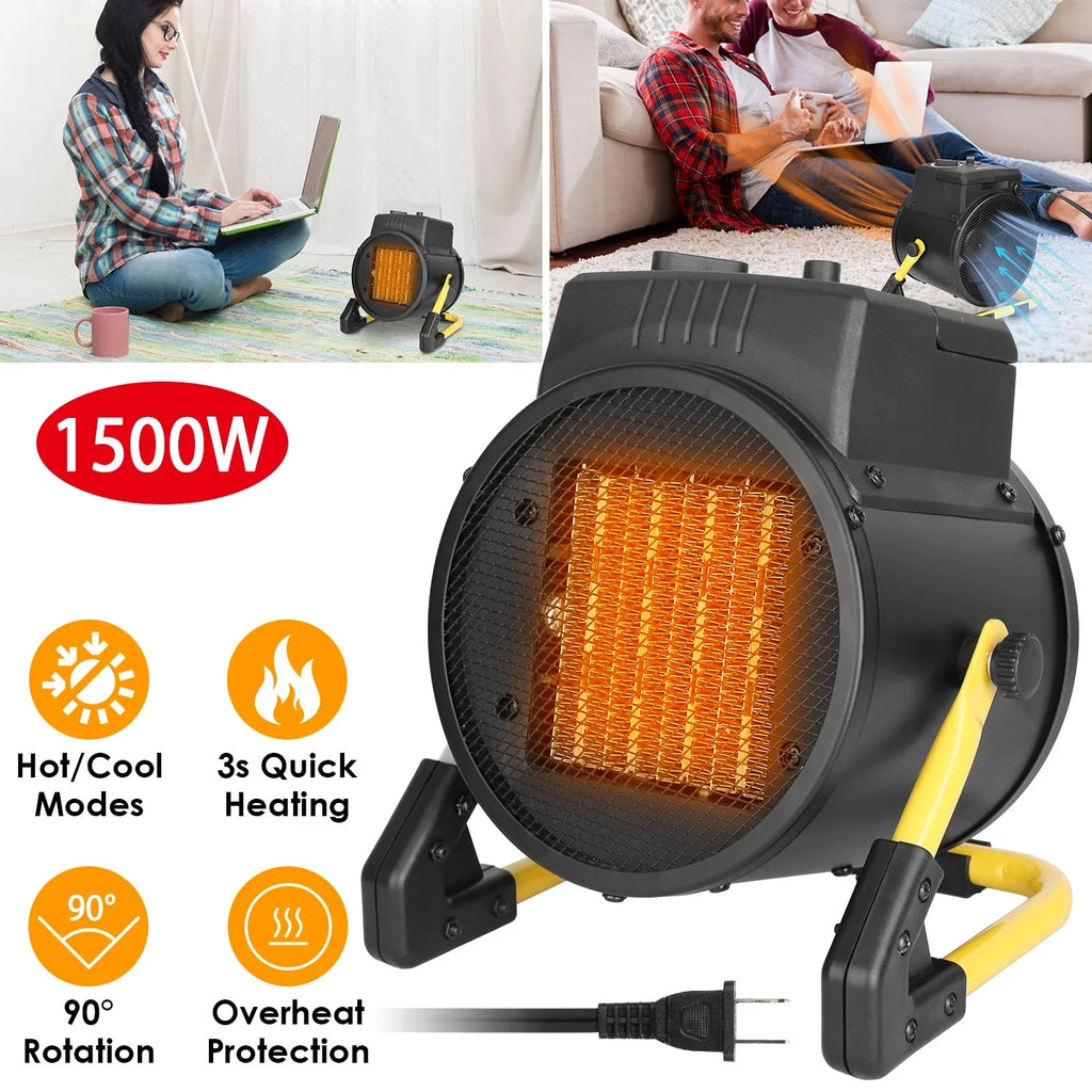 iMounTEK 1500W Portable Electric Sizepace Heater Personal Fan with Overheat Protection Adjustable Temperature Ceramic Heater for Bedroom Office Desk