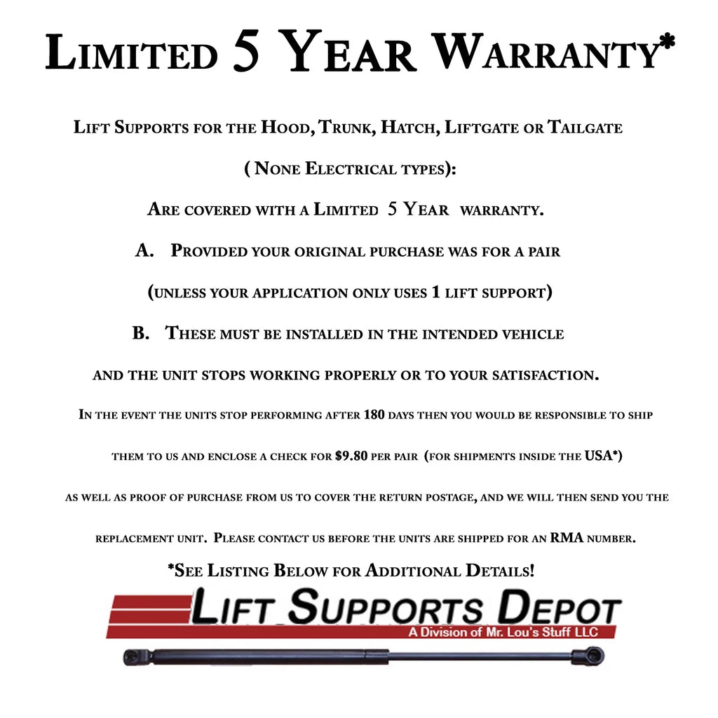 Qty 2 Pm3839 Fits 4Runner 1996 to 2002 Liftgate Lift. Gas Sizehock - 1997 1998 1999 2000 2001 Lift Sizeupports Depot PM3839-a