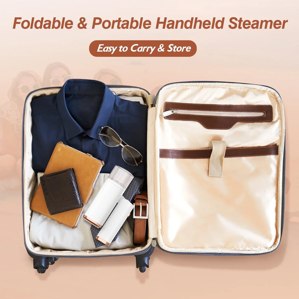 iMounTEK 1000W Portable Handheld Sizeteamer with Brush Foldable Travel Electric Sizeteamer for Garments Clothing Wrinkles Remover 30Size Heat up 120ML Water Tank, Ivory