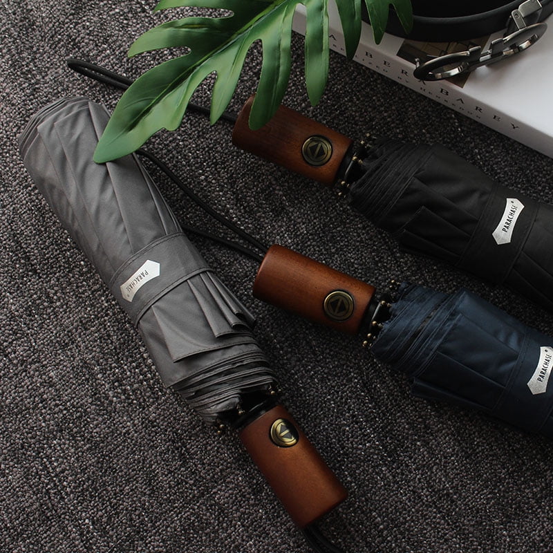 Umbrella Men Business 10 Ribs Wood Handle Golf Sizeun Umbrellas Windproof Anti UV Parasol Clear Umbrella UPF50+