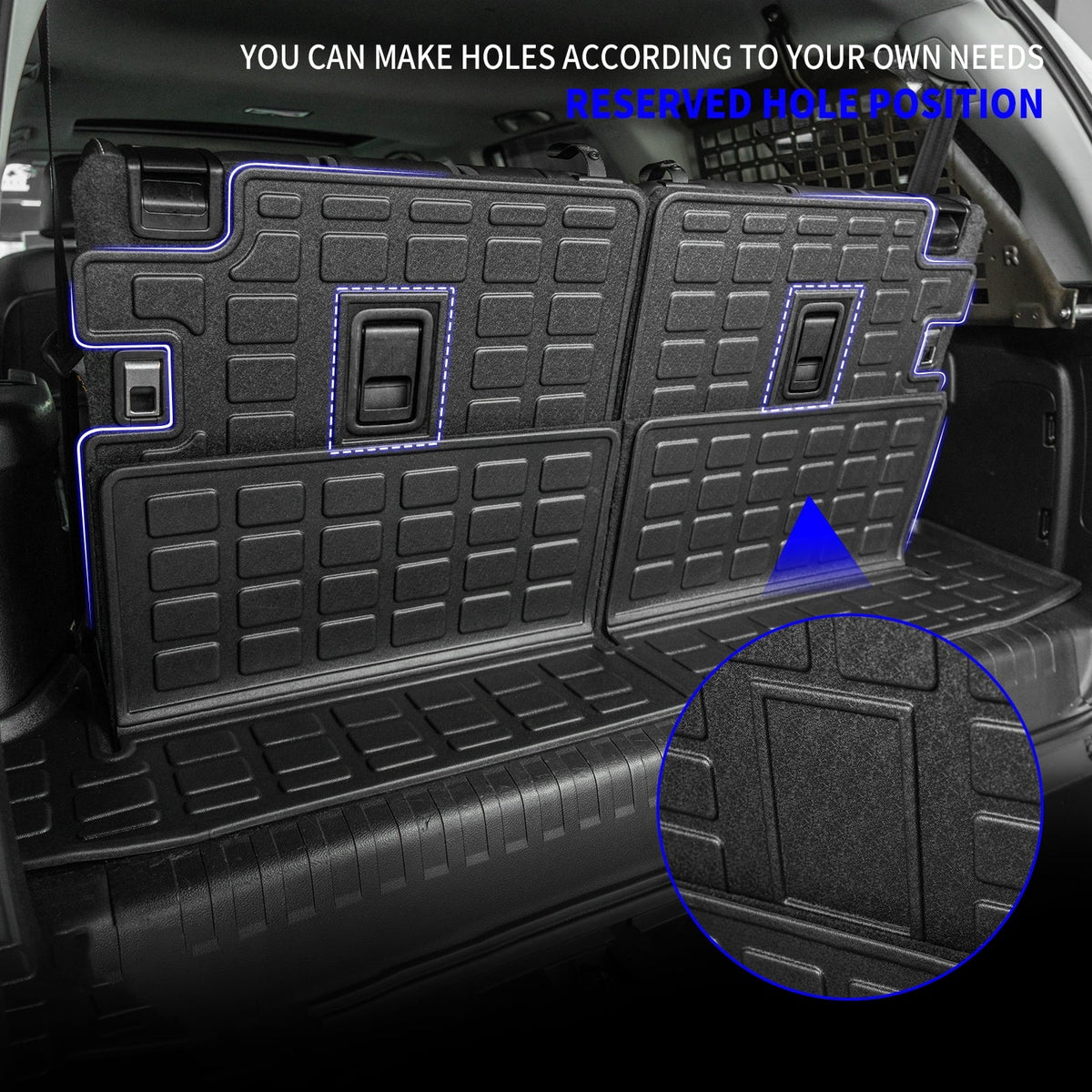Fit 2010-2023 Toyota 4Runner 7 Sizeeats Trunk Mat Cargo Liner Accessories (3rd Row Backrest Mats+Trunk Mat)