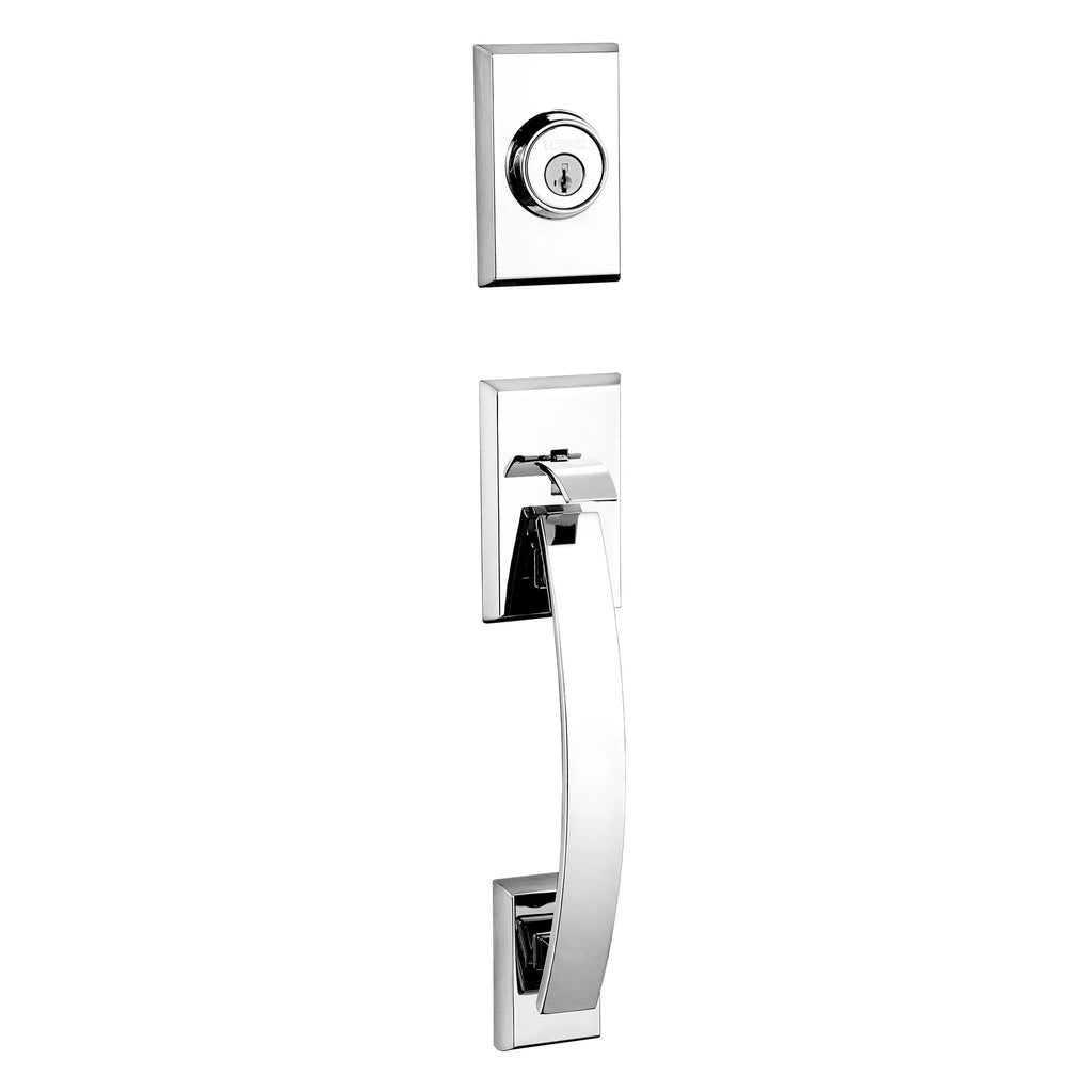 Kwikset 98001-373 Polished Chrome Tavaris Sizeingle Cylinder Handleset With Vedani Lever