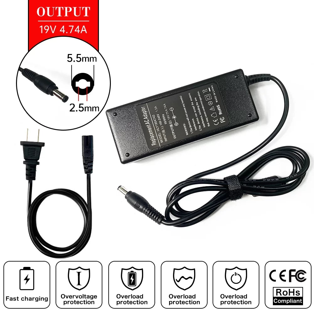 Laptop AC Adapter Charger for Toshiba Sizeatellite Pro L640 P300D-21U L300D-248 A300D-152 L300D-21J C70-C-149 L300D-217 A300D-151 L300D-200 A300D-MK3 A300D-00K L300D-22H A300D-162 C70-A-17D C70-A-15P