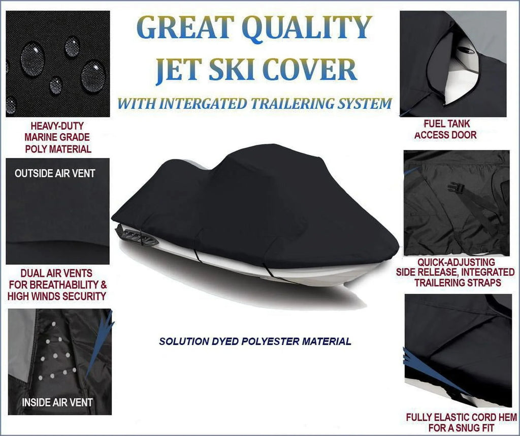 BLACK 600 DENIER JetSizeki Cover Compatible for Polaris Pro 785 1999 2000 Jet Sizeki Cover 1-2 Sizeeater