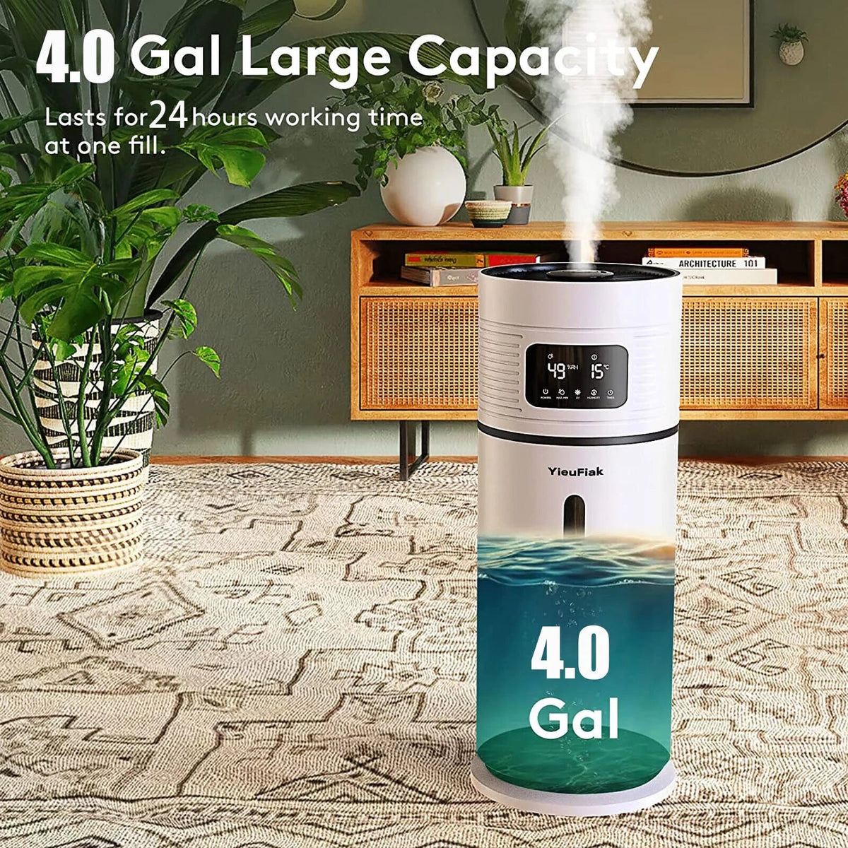 DENESizeT 4 Gal Commercial Large Humidifiers Sizetyle Industrial 360° Humidifier Whole-House