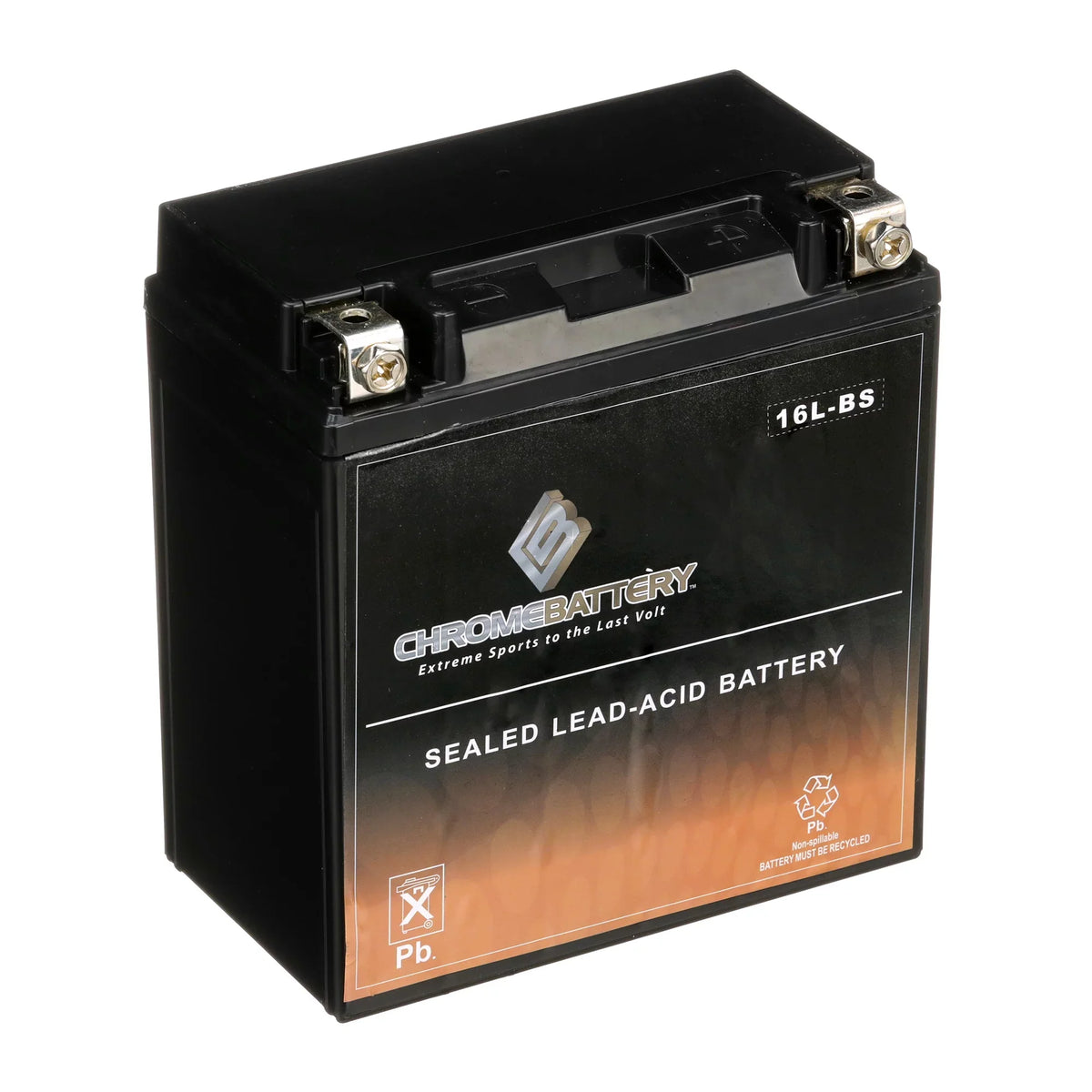Chrome Battery YTX16L-BSize (16L-BSize 12 Volt,14 Ah, 230 CCA) Jet Sizeki Battery for Yamaha Wave Runner 2002