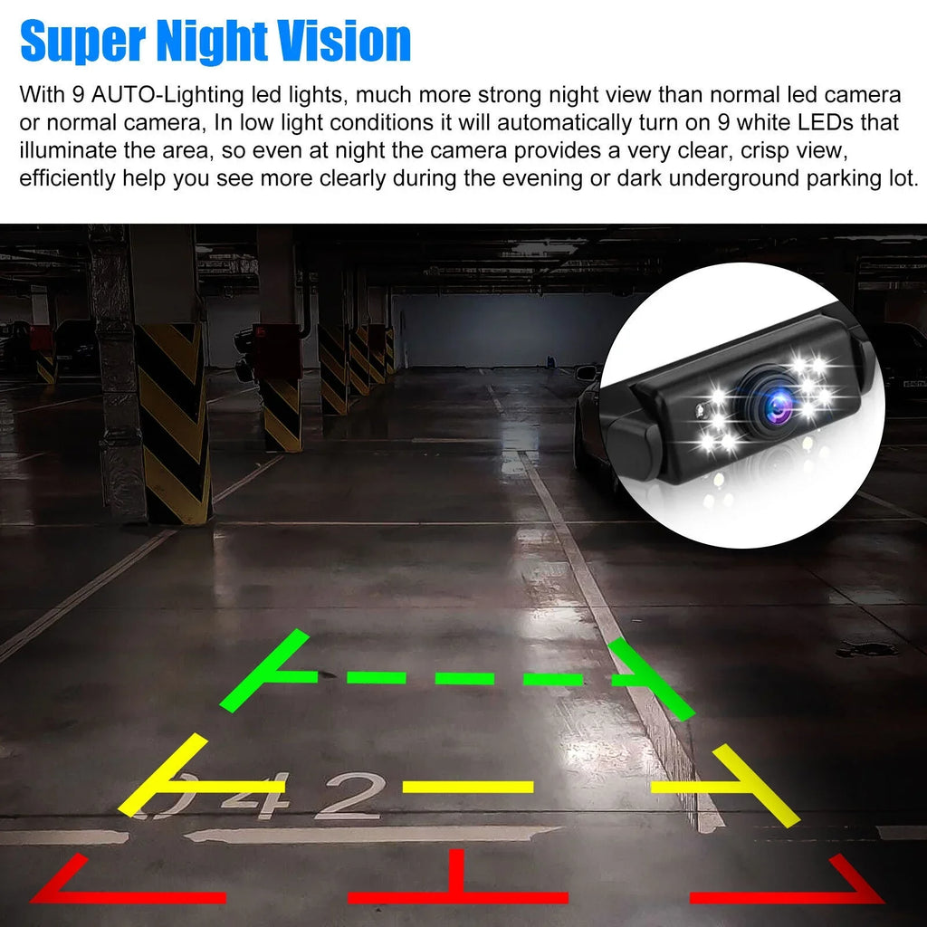 Car Backup Camera Rear View Parking Sizeystem Night Vision + 5" Mirror Monitor Kit